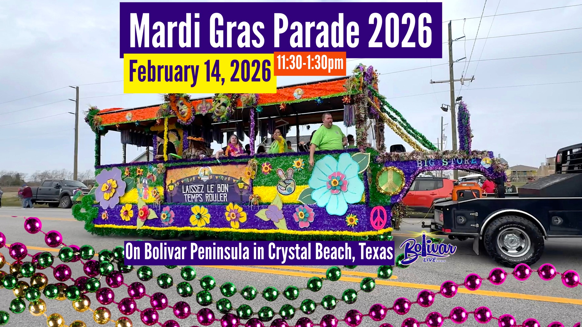 Mardi Gras Float in Crystal Beach, Texas
