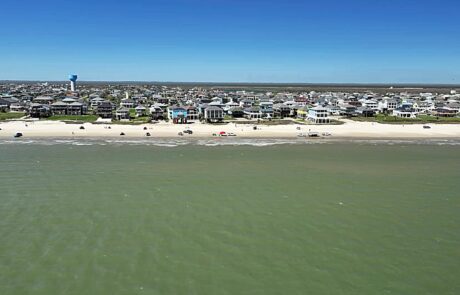 Beach view from surf to beachfront homes