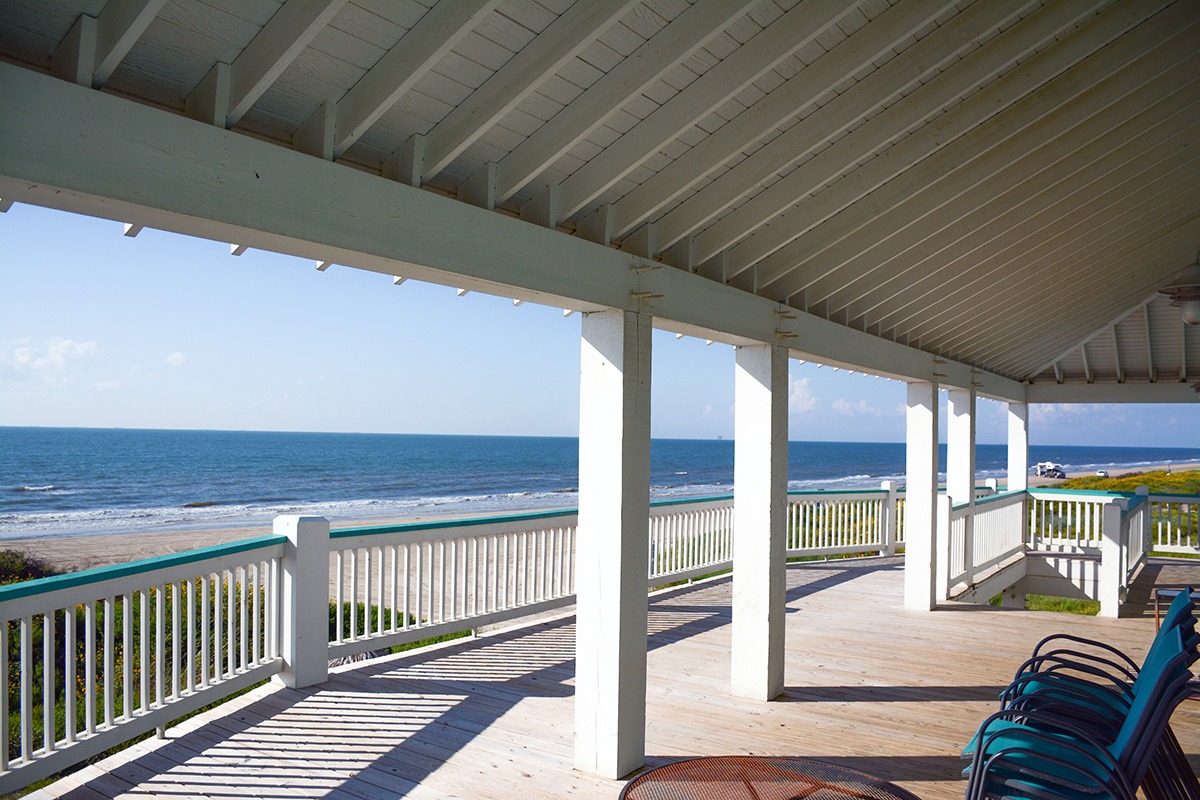 View from deck of beachfront home.