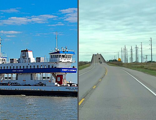 How to Get to Bolivar Peninsula and Crystal Beach, Texas: Galveston Ferry vs. Winnie, Texas I-10 Route Guide.