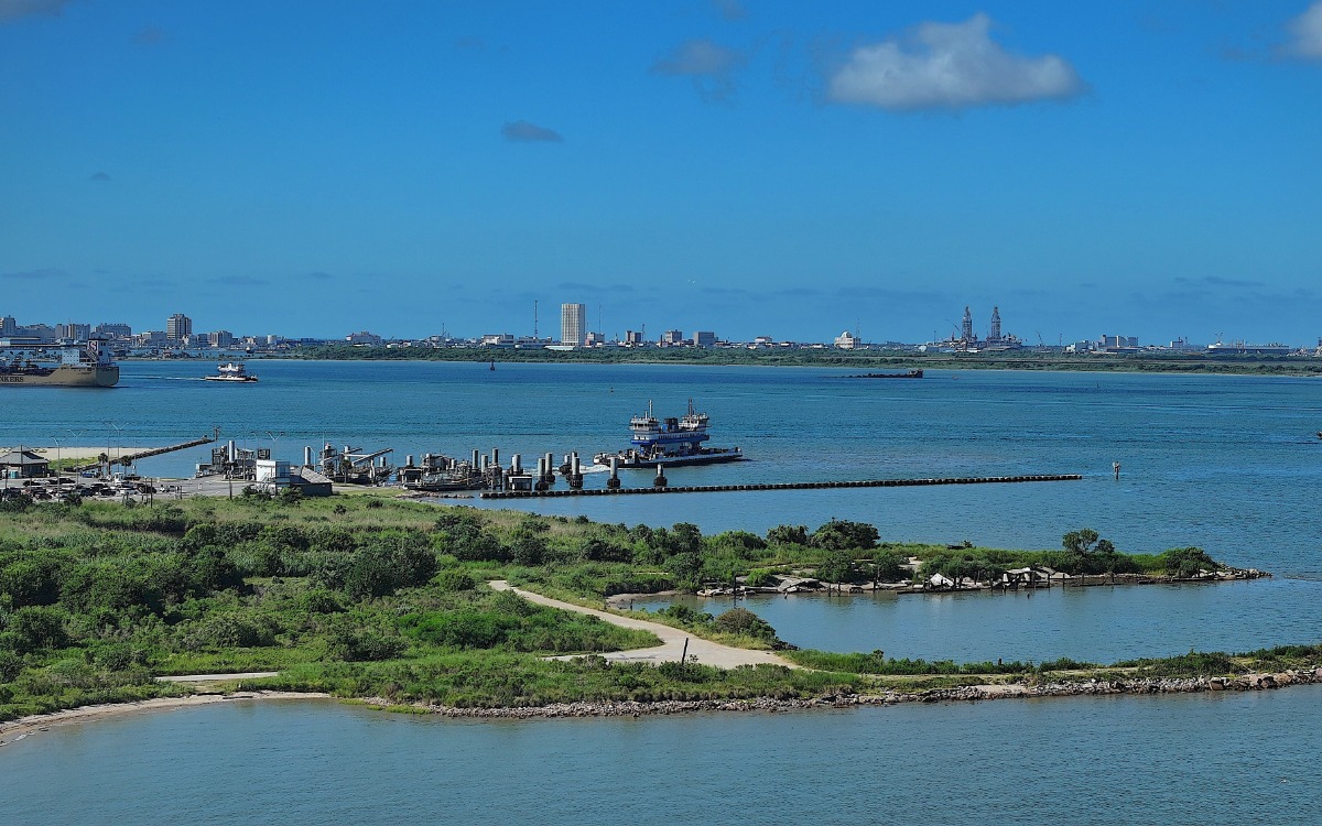 Aerial Of Bolivar Ferry And Ferry Landing
