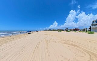 Beachfront view in Crystal Beach Texas.
