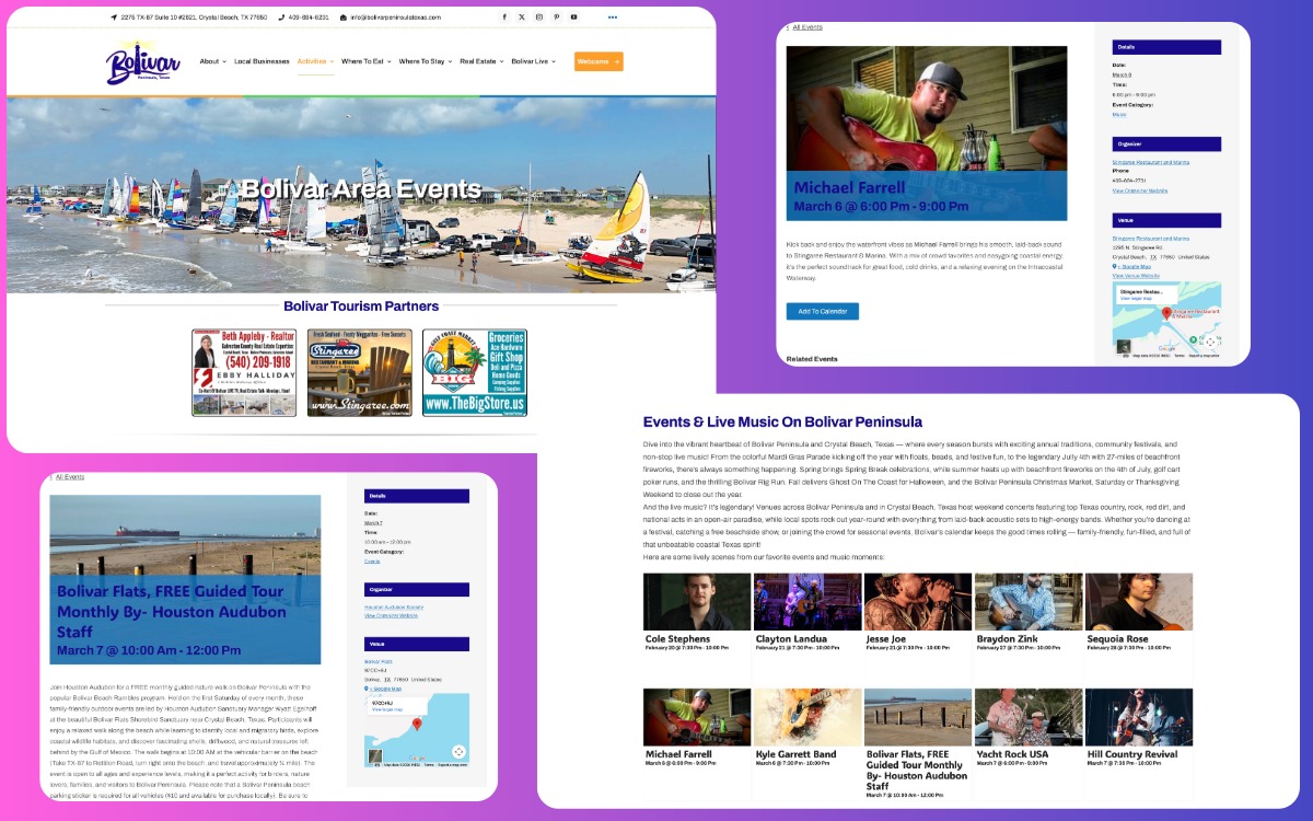 Events and Music Calendar Overview