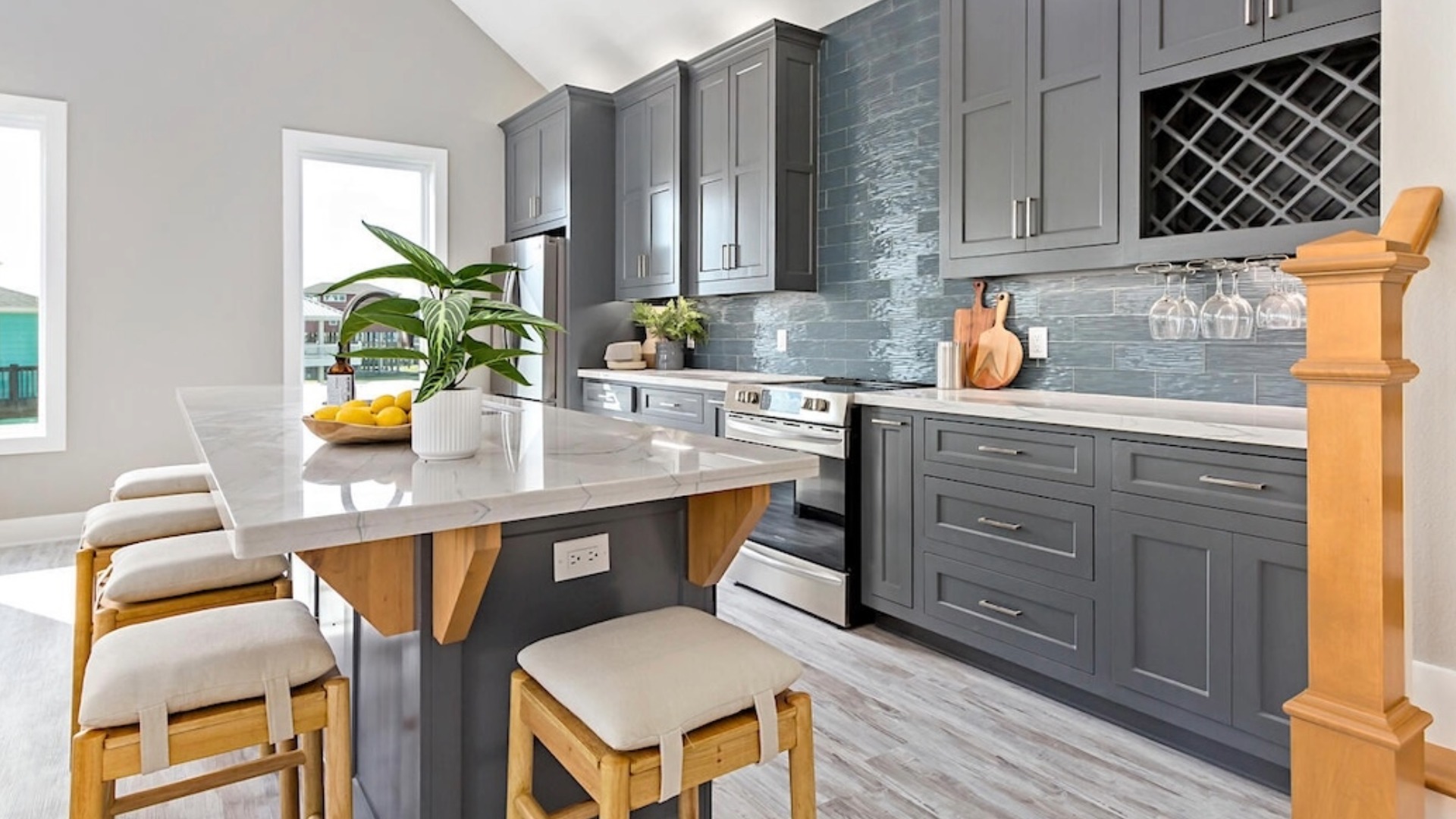 Kitchen View Of Custom Beach Home