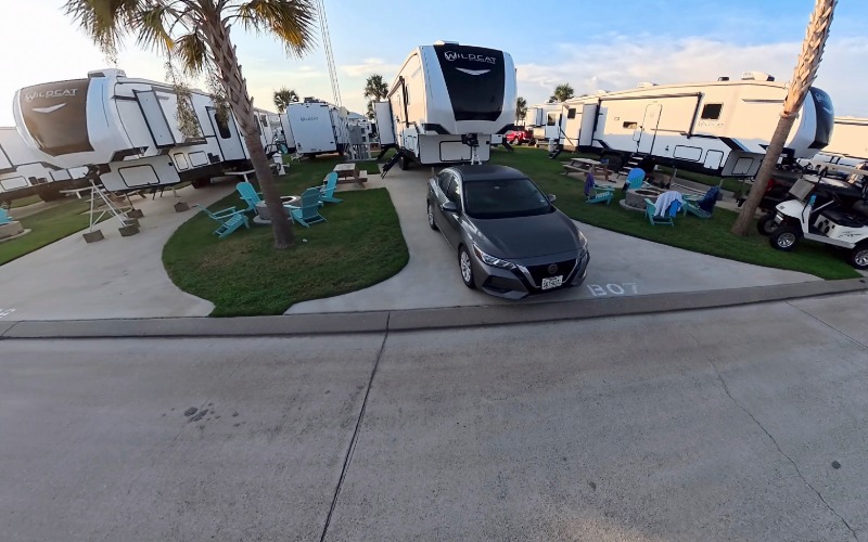 RV Resort setup at Camp Margaritaaville Crystal Beach