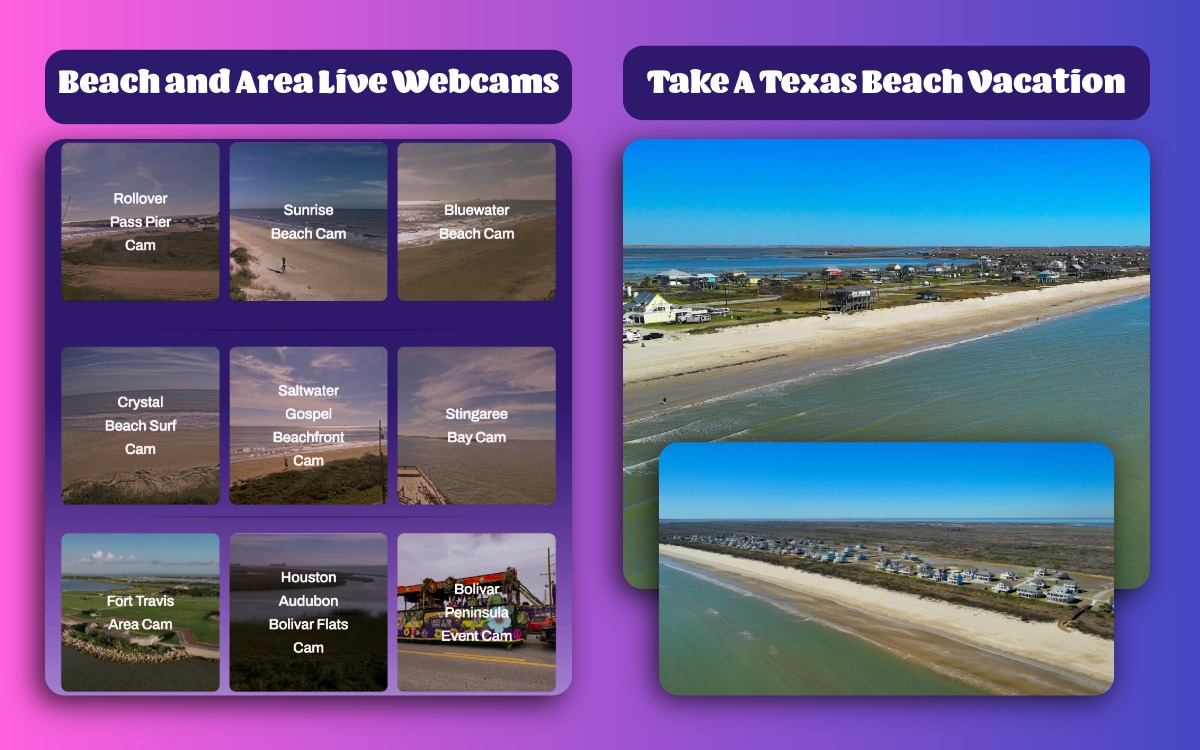 Bolivar Peninsula and Crystal Beach Texas Live Webcams
