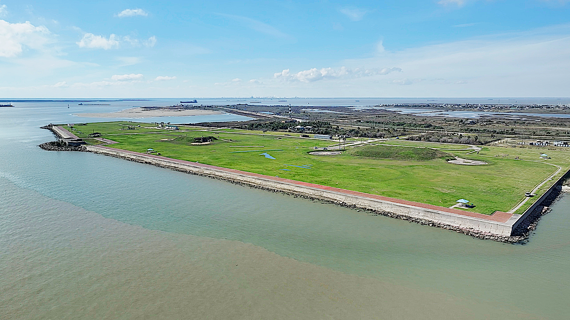Fort Travis Aerial For open Bunkers Spring Break 2026