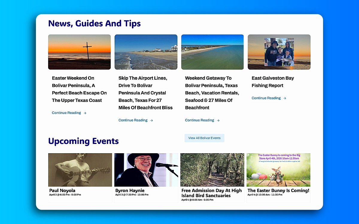 News, F.A.Q. Local Information Crystal Beach, Texas