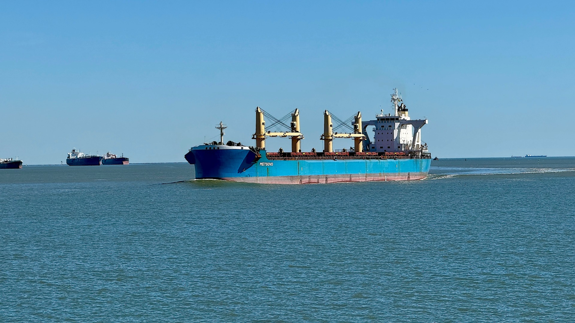 Ship Underway Coming Into Port Houston Ship Channel