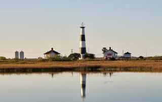 Bolivar Lighthouse Water Reflection