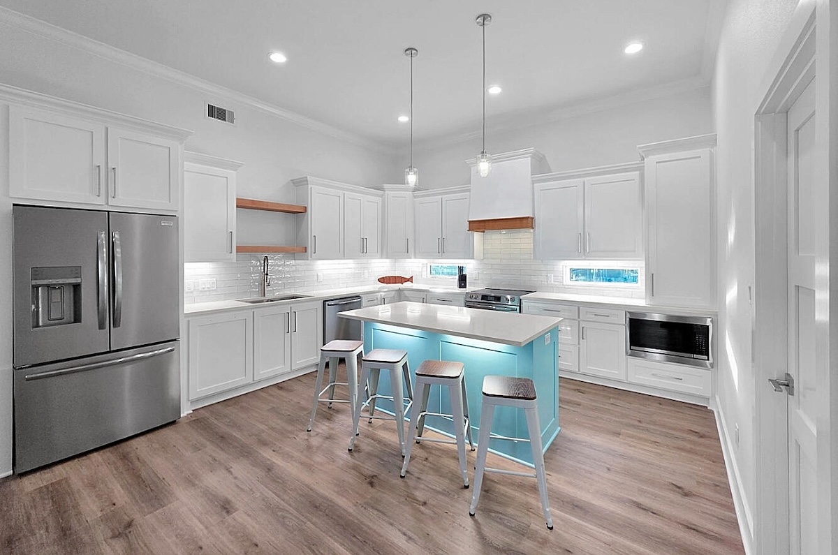View from beach house of beachfront on Bolivar Peninsula.